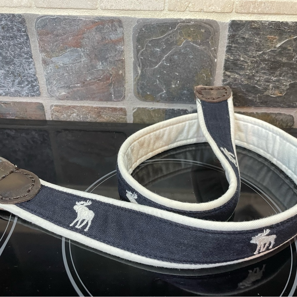 Abercrombie Kids Blue and White Moose Belt 35 inches long